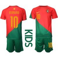 Portugal Bernardo Silva #10 Hemmatröja Barn VM 2022 Kortärmad (+ Korta byxor)